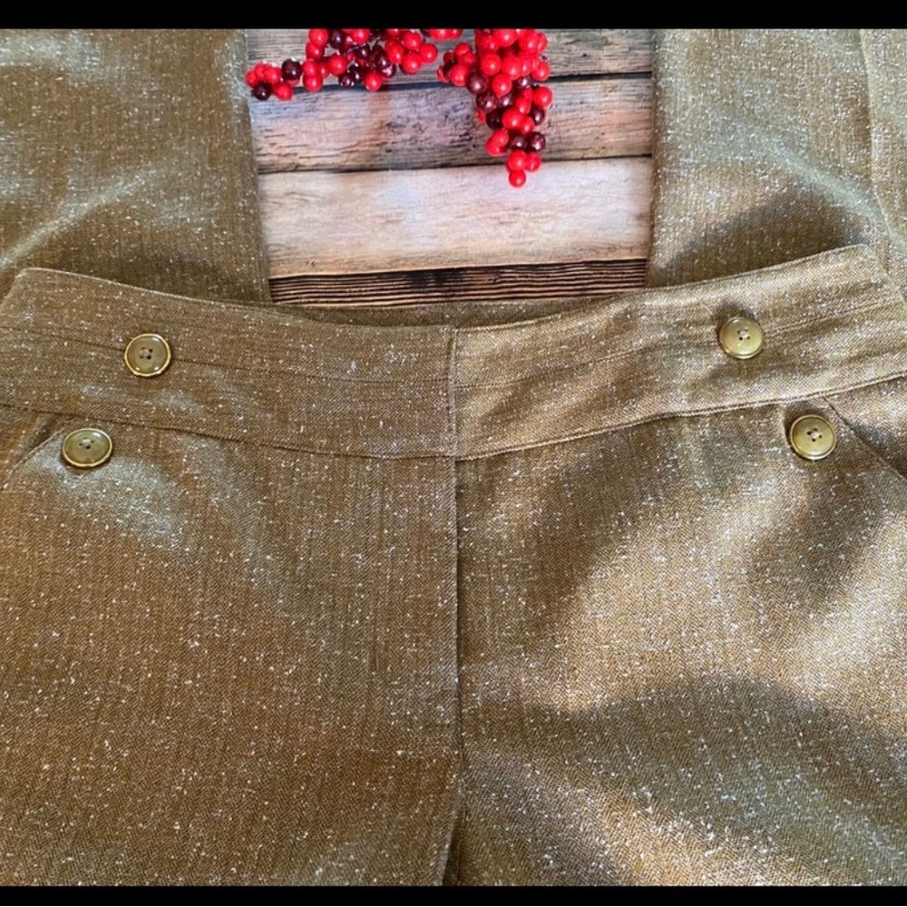 Cabi Womens Dress Pants 8 Tan SpeckledPockets Zip NWT